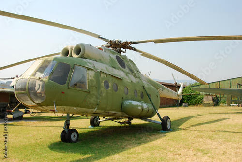 Old military helicopter Mi-8