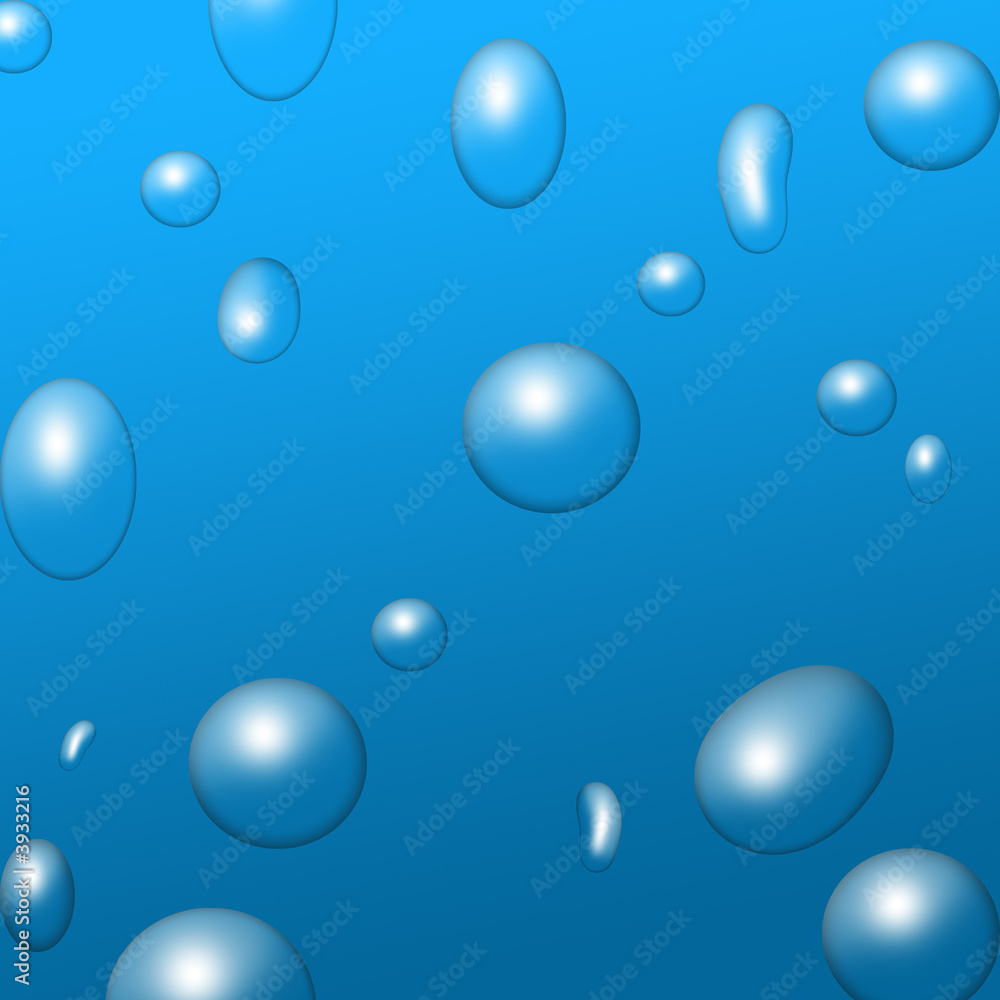 Water drops on blue background