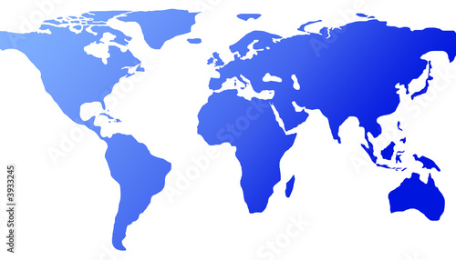 Map of the world in blue