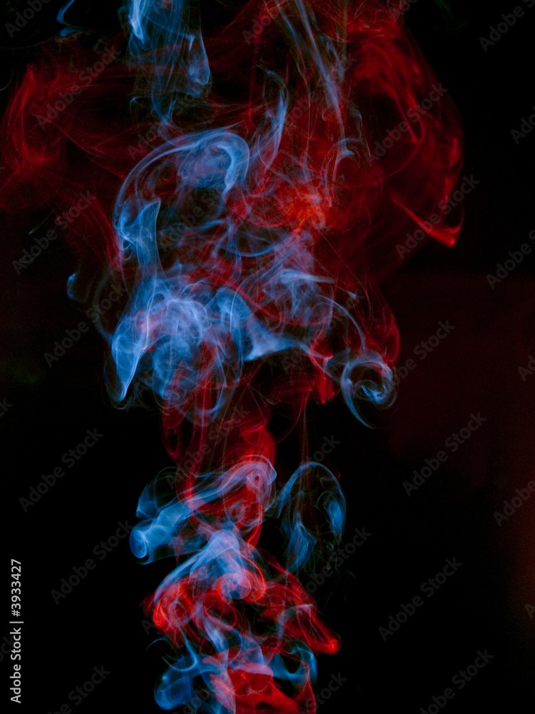 Red and blue smoke Red and blue smoke