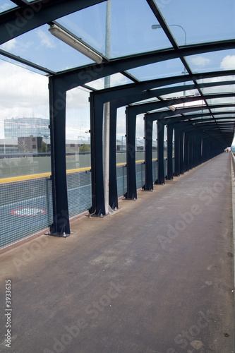 Pedestrian passage covered with plexiglass