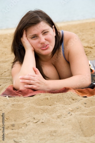 woman on a beach..
