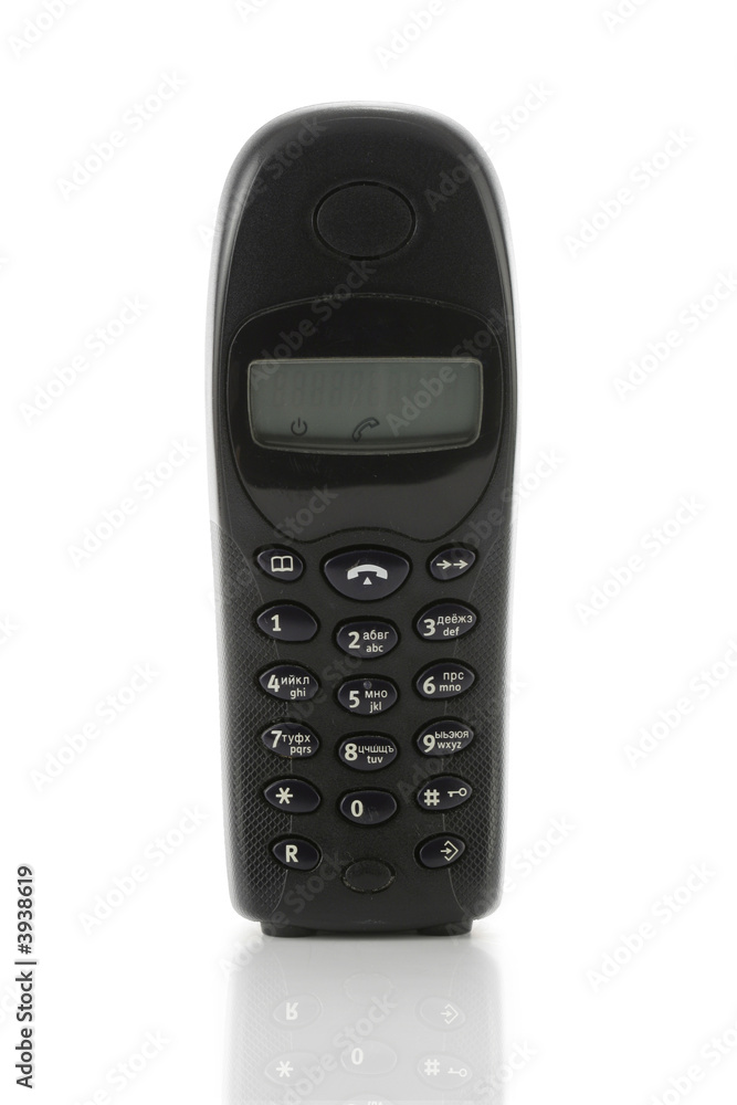 Black wireless phone isolated over a white background Black wireless phone isolated over a white background