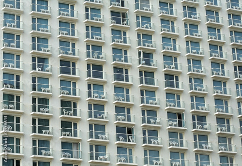 multiple window pattern on hotel facade