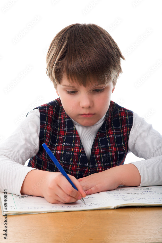 young studiing boy isolated on white backgroung young studiing boy isolated on white backgroung
