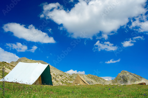Tent camp at national park Pirin, Bulgaria