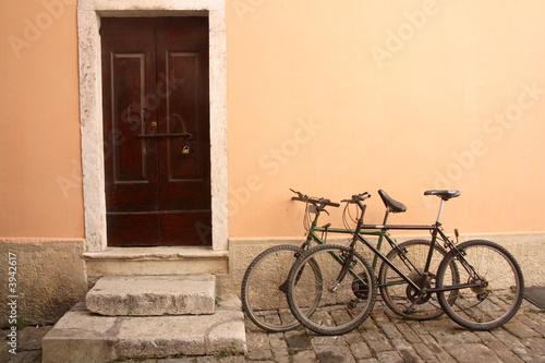 Mediterranean door and bikes