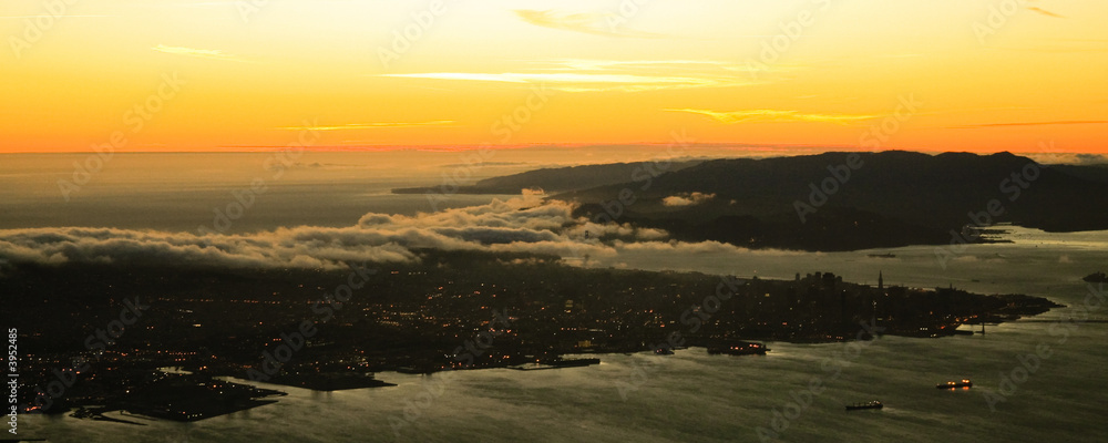 Golden Gate and San Francisco at sunset