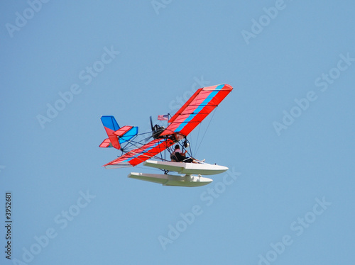 Ultralight airplane in flight