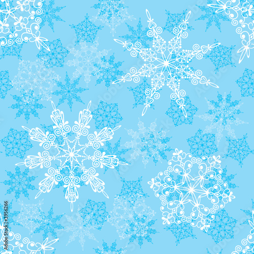 Seamless snowflakes pattern, vector