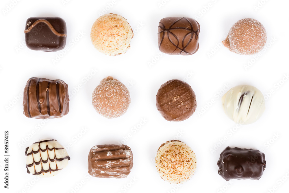 Fototapeta premium Chocolates on white