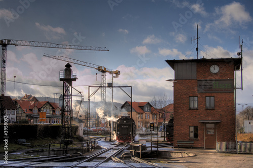 railway station in one old european town
