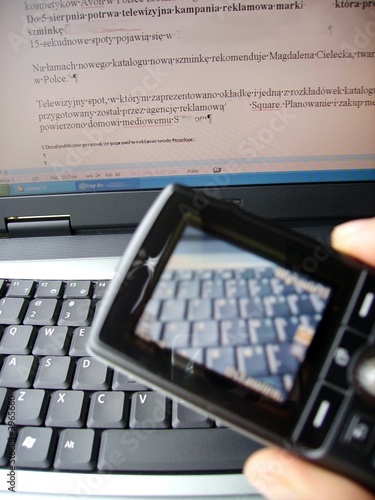 mobile phone and laptop