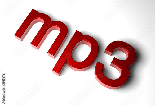 mp3 schrift rot