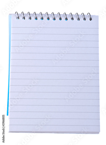 lined note pad with spiral binding. Fototapeta