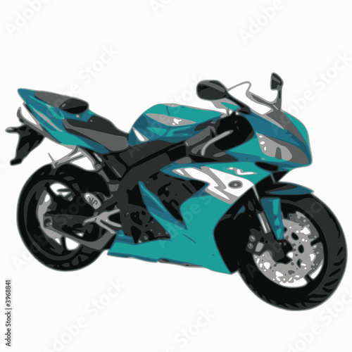 moto bleue ciel