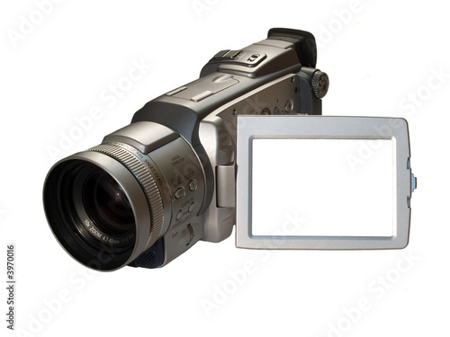 digital camcorder with empty frame on the screen, ready for your