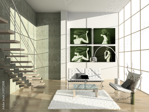 Modern interior.3D render