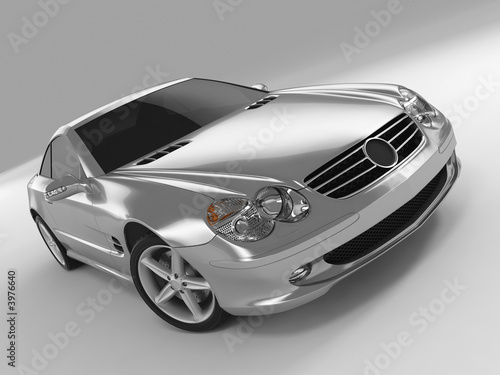 silvery sports car