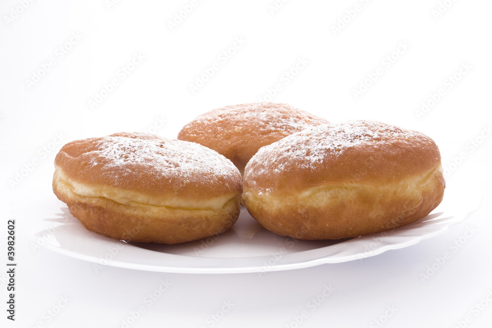 doughnuts with confectioners' sugar