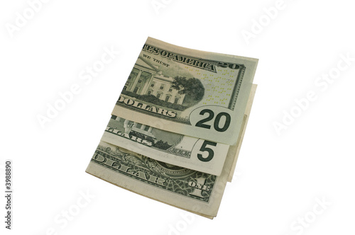 Folded dollar bills
