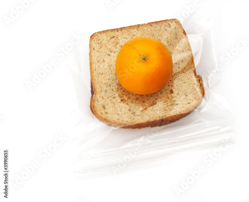 lunch - sandwich and orange photo