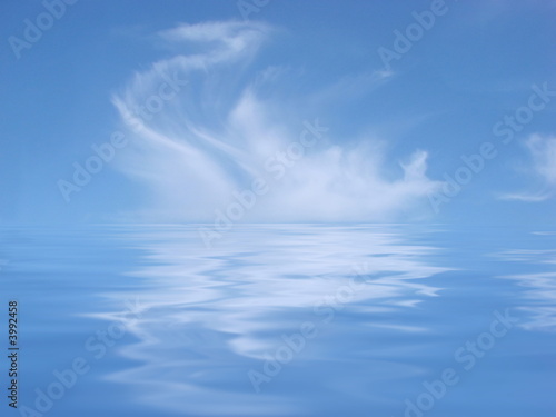 blue sky with fluffy clouds, abstract background