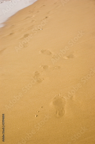 Feet trace in sand
