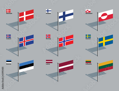 Flag Pins - Nordic, Baltic
