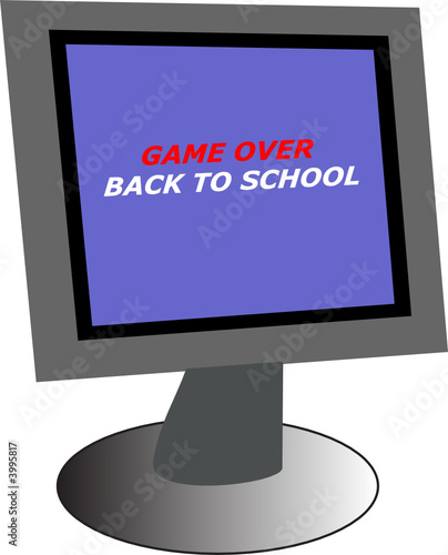 illustration of a pc monitor with back to school text