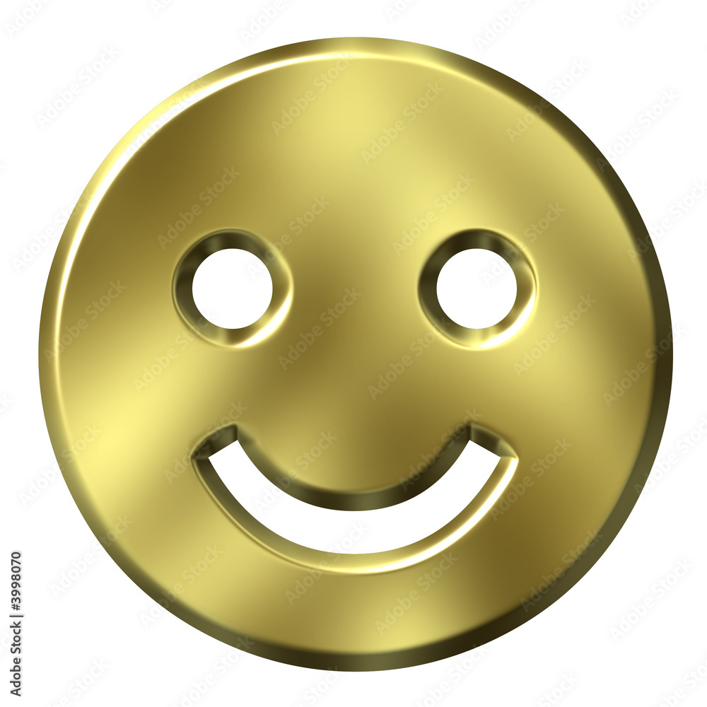 Fototapeta premium 3D Golden Smiley
