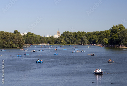 Serpentine Lake, Hyde Park with pedal boats.  photo