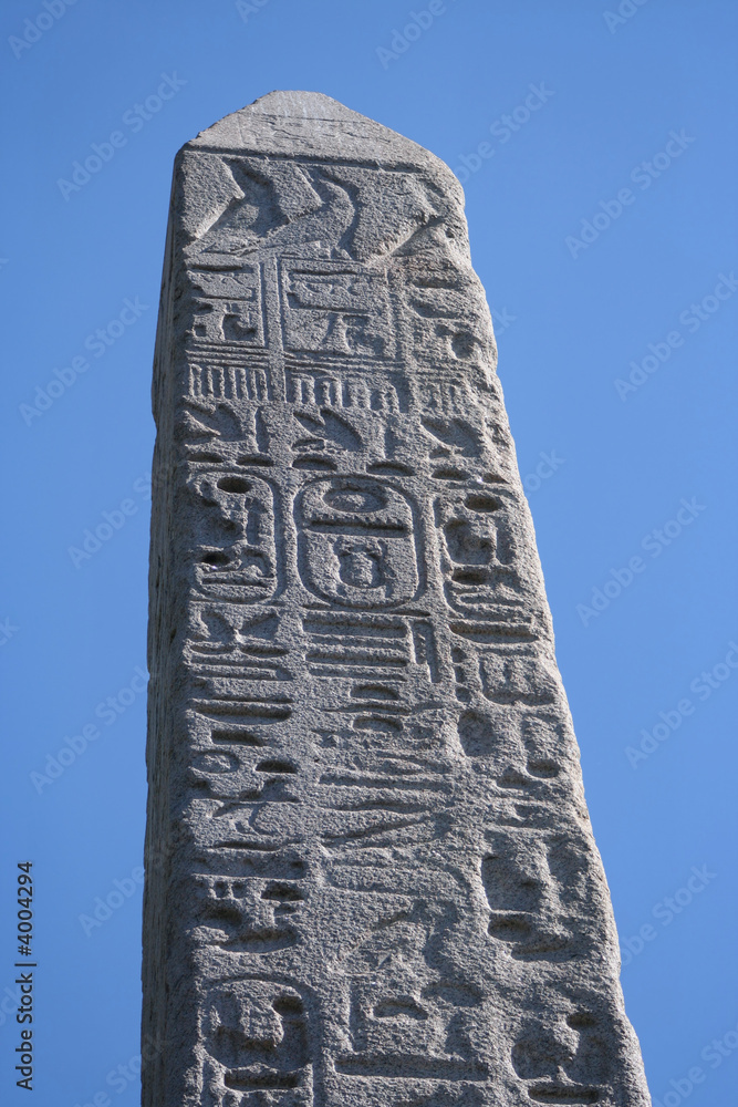 Cleopatra's needle with hieroglyphs