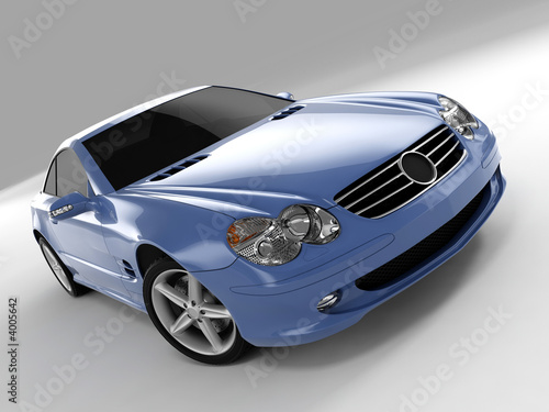 light-blue sports car