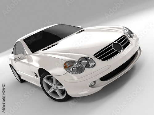 white sports car
