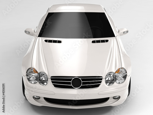 white sports car