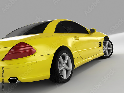 yellow sports car