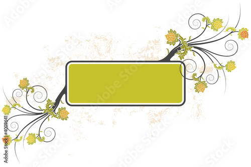 Grunge floral frame background