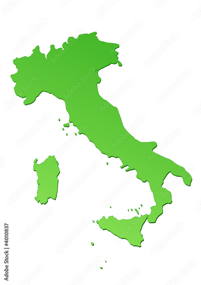 Carte d'Italie verte