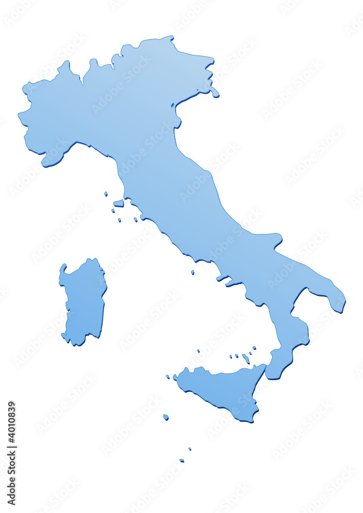 Carte d'Italie bleu