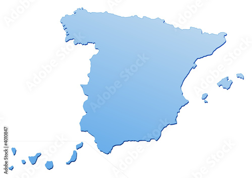 Carte d'Espagne bleu