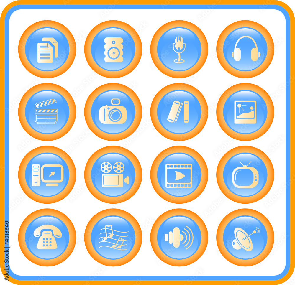 Miscellaneous multimedia vector icons Miscellaneous multimedia vector icons