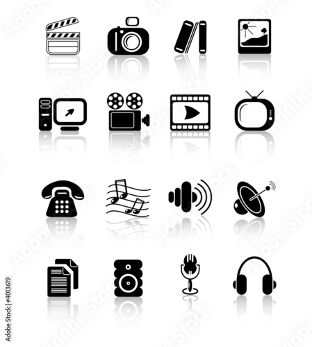 Miscellaneous multimedia vector icons