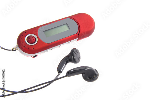 photo of a mp3 player with headphones