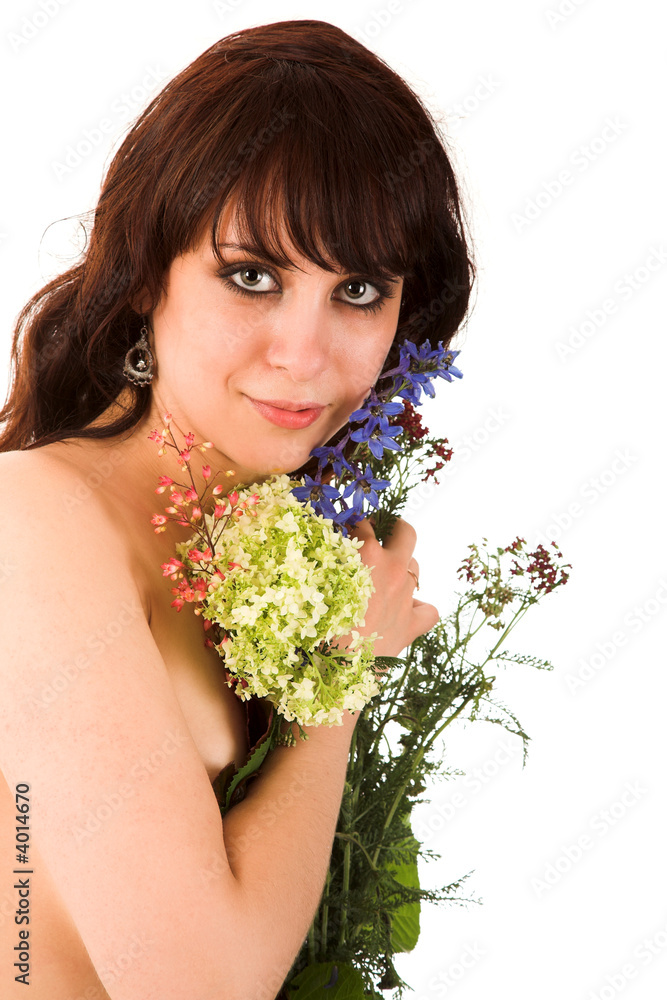 woman with flowers