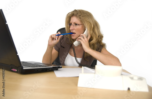 Business woman telephones. photo