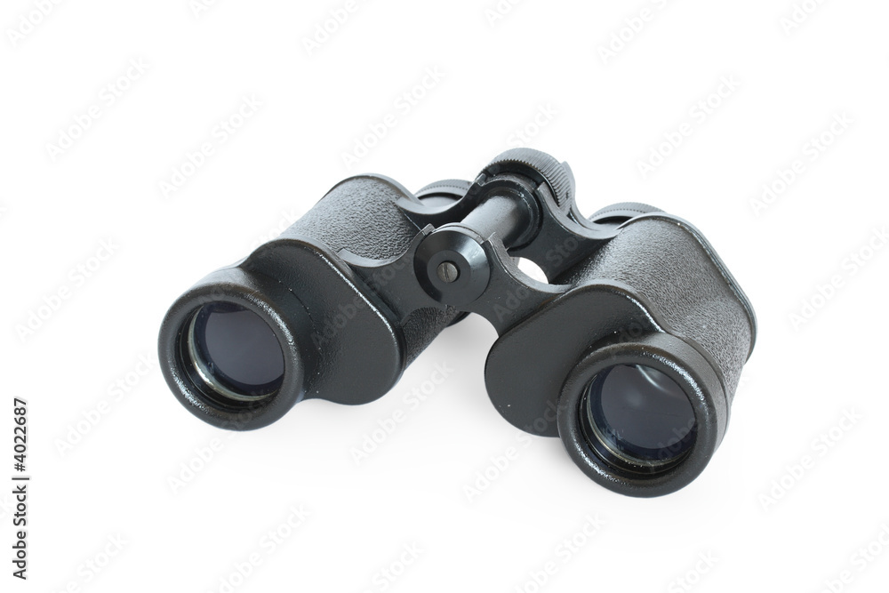 Black binoculars isolated on white background Black binoculars isolated on white background