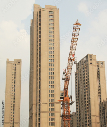 Canvas Print Shanghai construction skyscrapers