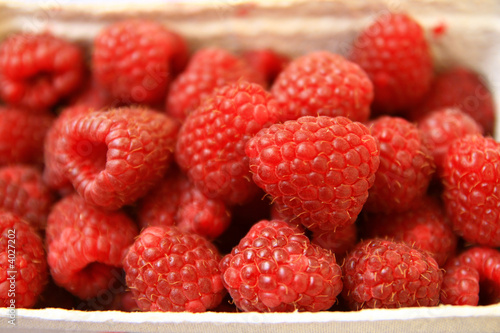 raspberries in box