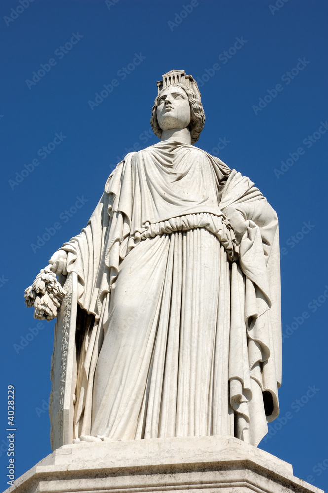 Ancient statue of the Justice in Nimes, France